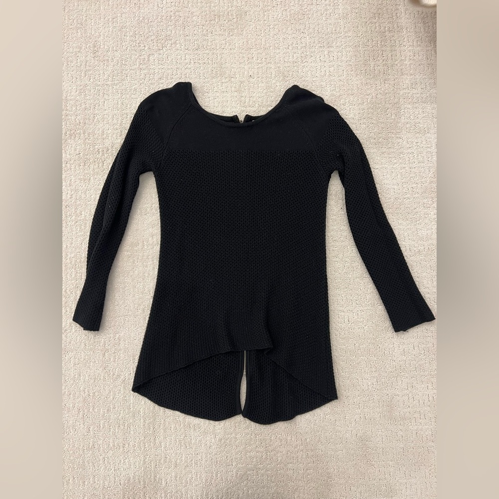 Design History Black Knit Long Sleeve Sweater Top Shirt